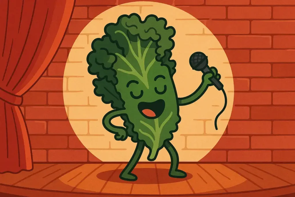 kale doing mic drop on stage
