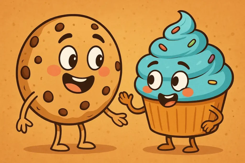 cupcake and cookie characters