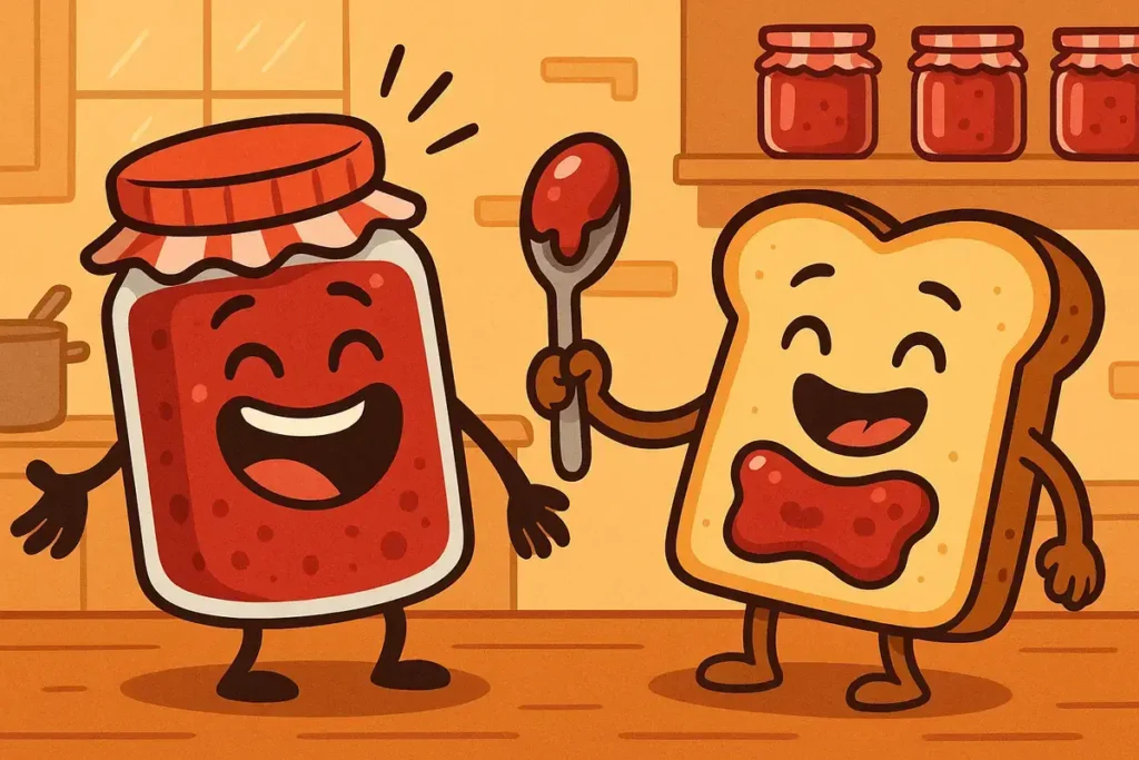  jam jar and bread in jam studio having fun