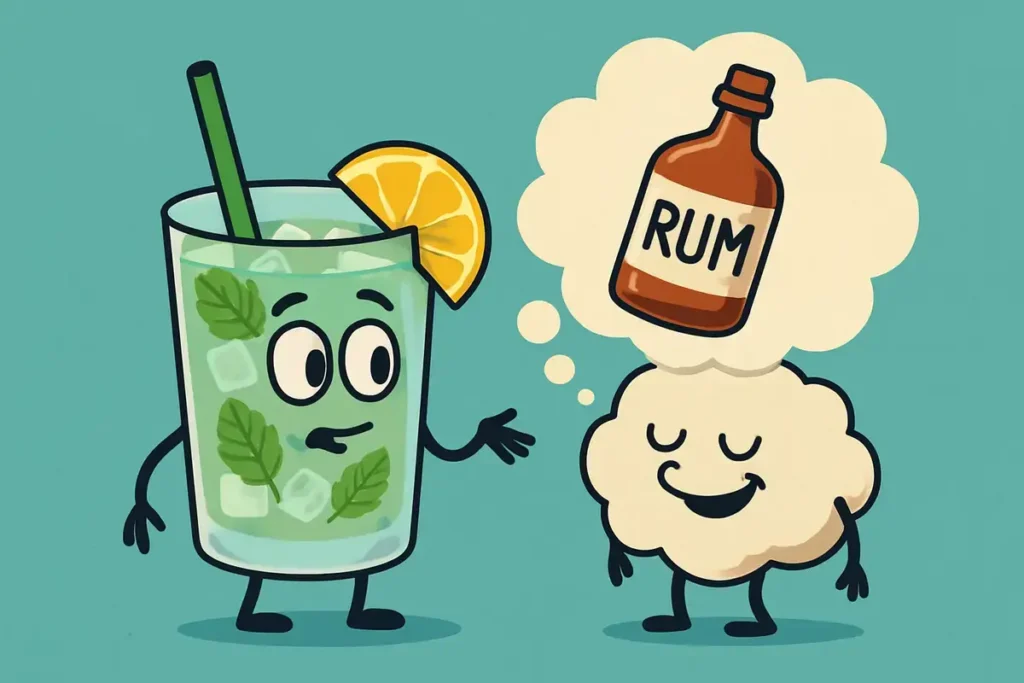mojito thinking about rum