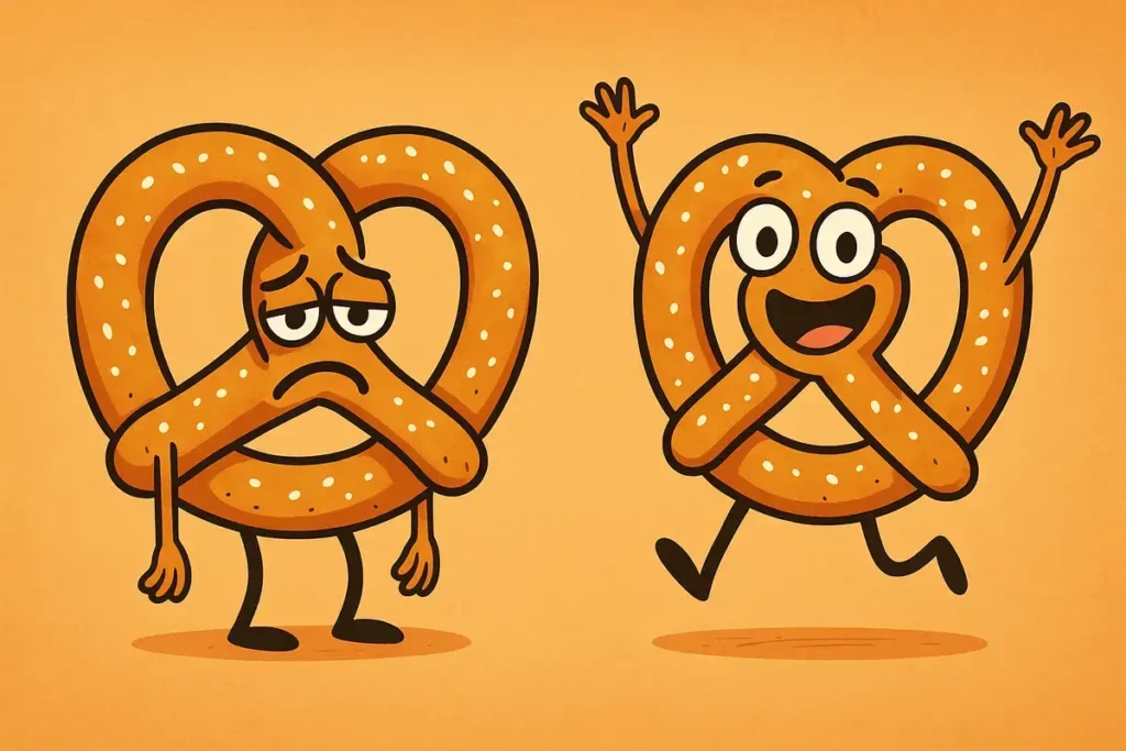 pretzels acting out a funny pretzel joke