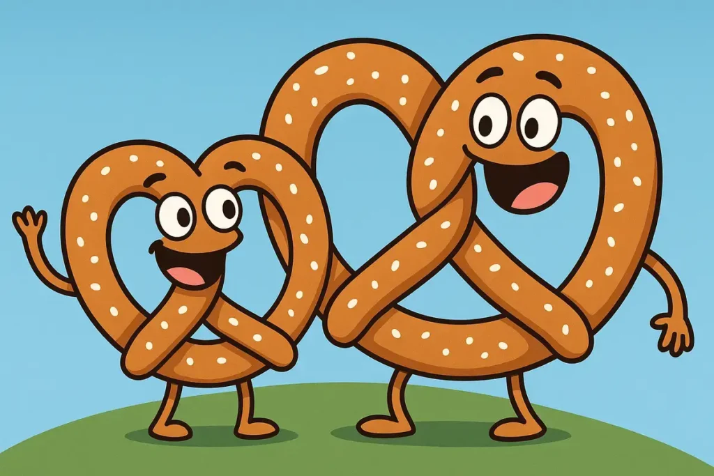 pretzels having fun together