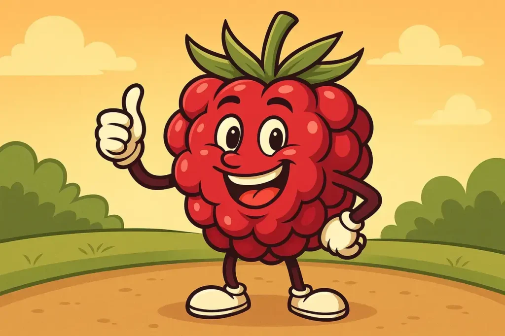 raspberry character with gloss, funny raspberry joke