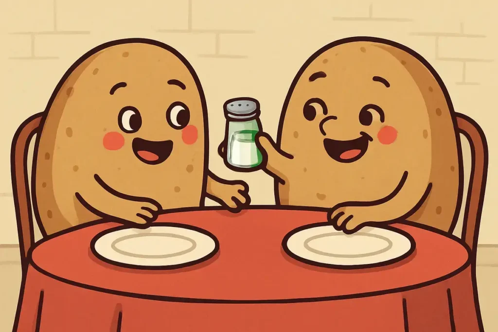  potato dinner with salt shaker