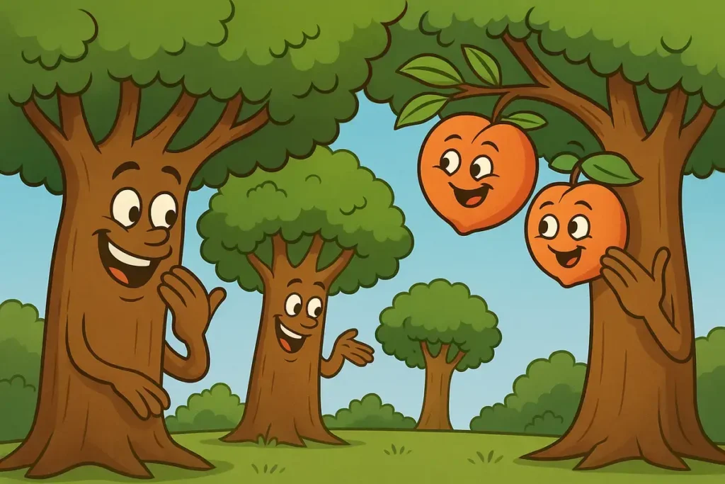 Clever Orchard Humor with Peaches