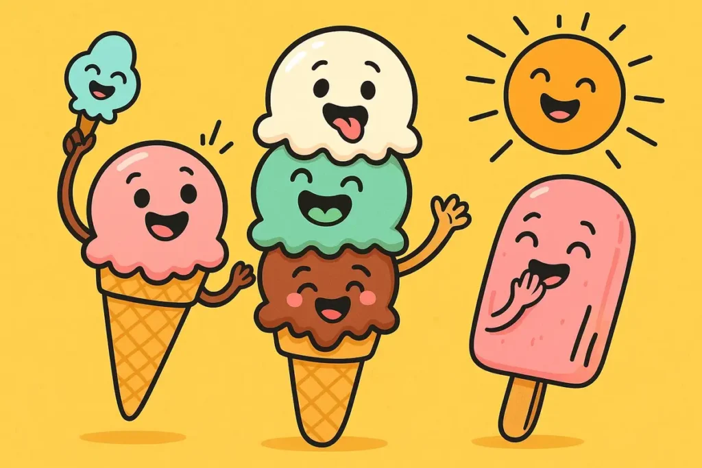 Summer is for scoops and sunshine jokes.