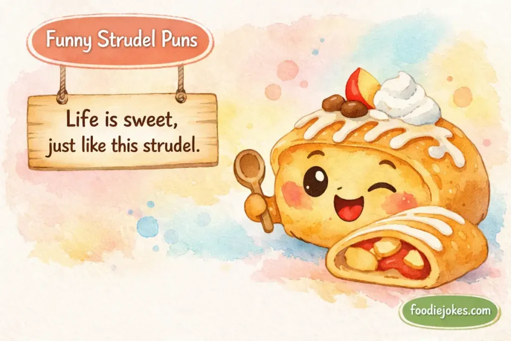 Funny Strudel Puns Captions